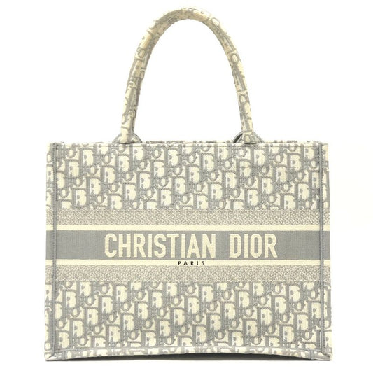 DIOR Tote Bag Book Tote Medium Canvas Gray