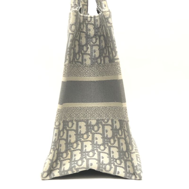 DIOR Tote Bag Book Tote Medium Canvas Gray