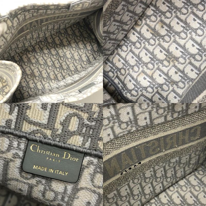 DIOR Tote Bag Book Tote Medium Canvas Gray
