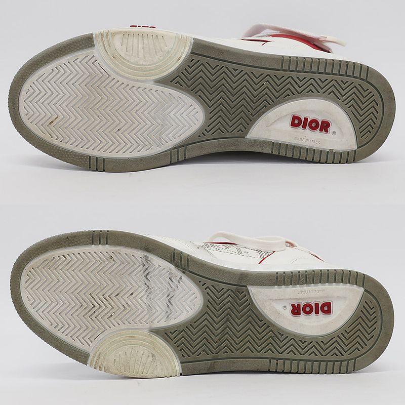 Dior Sneakers - High Cut Trotter Pattern White X Red White Red Size