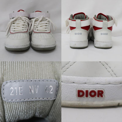 Dior Sneakers - High Cut Trotter Pattern White X Red White Red Size