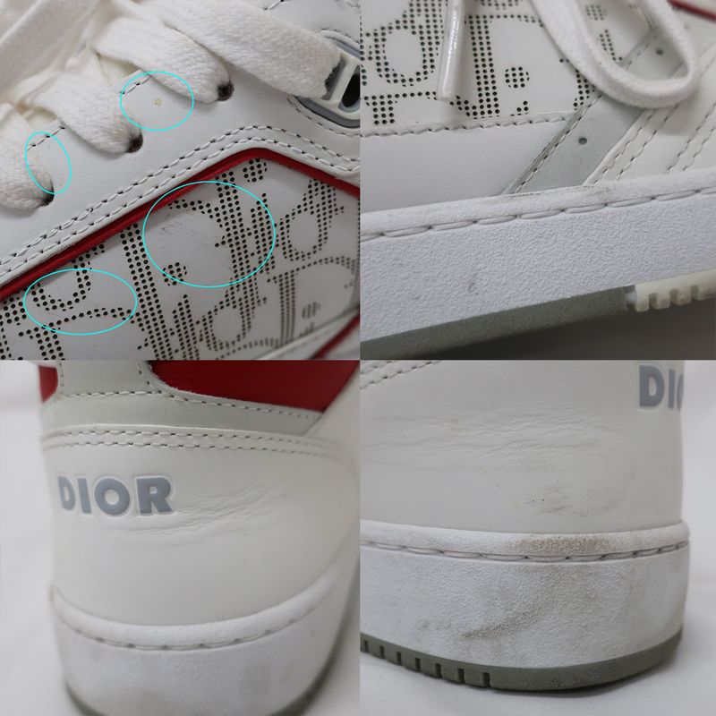 Dior Sneakers - High Cut Trotter Pattern White X Red White Red Size