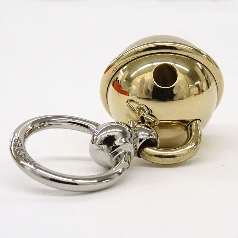 Hermes Scarf Ring Twirly Bell Metal GP GD SV Accessories - Women's