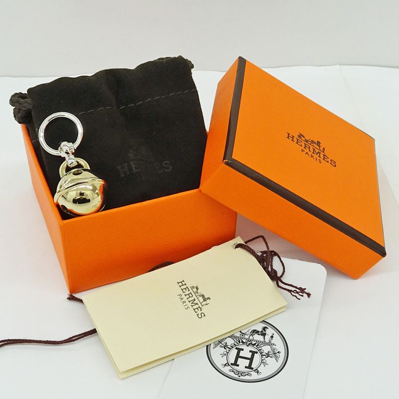 Hermes Scarf Ring Twirly Bell Metal GP GD SV Accessories - Women's