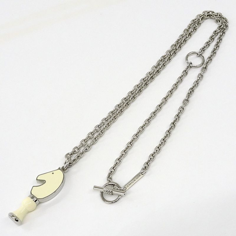 Hermes Necklace Cavalier Metal Silver - SV White Accessories - Women's