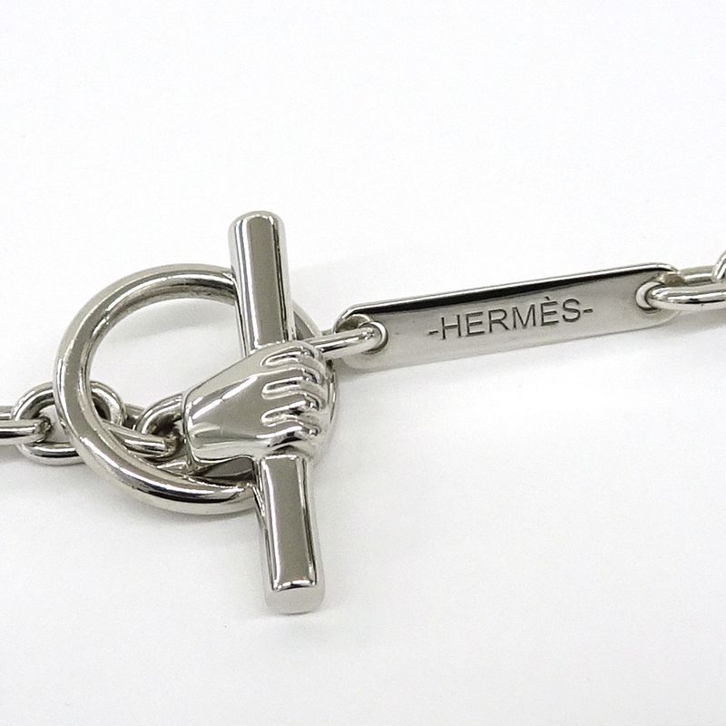 Hermes Necklace Cavalier Metal Silver - SV White Accessories - Women's