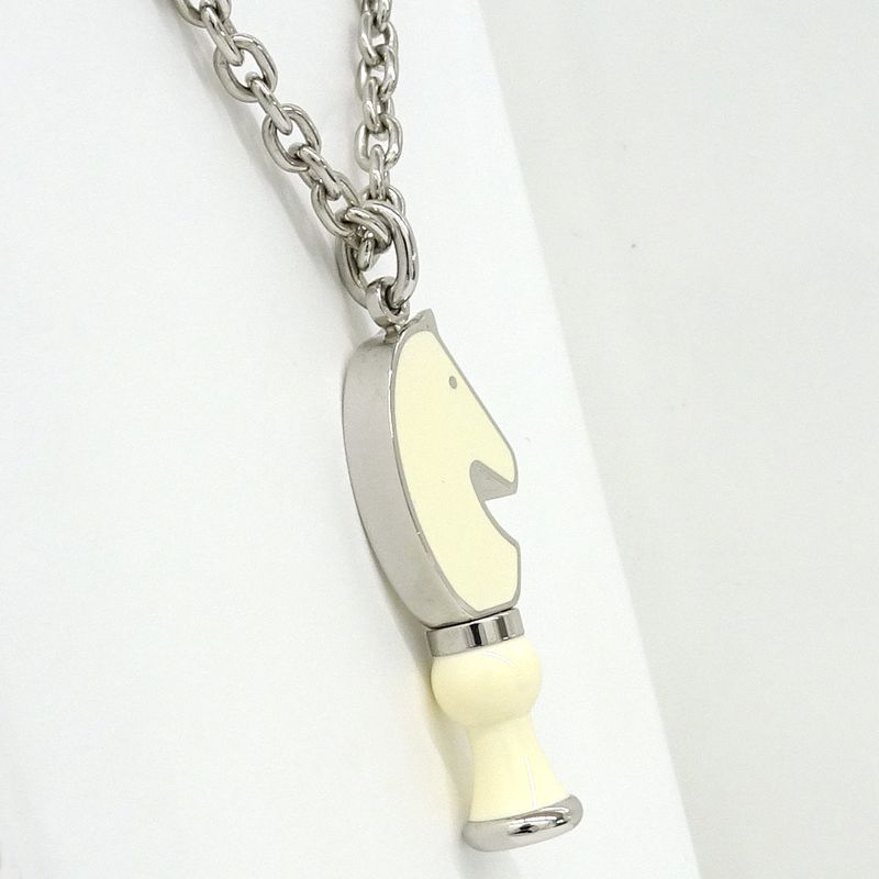 Hermes Necklace Cavalier Metal Silver - SV White Accessories - Women's