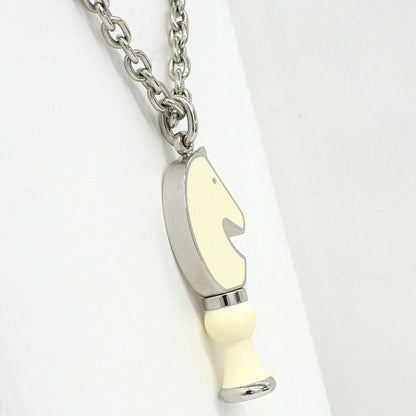 Hermes Necklace Cavalier Metal Silver - SV White Accessories - Women's