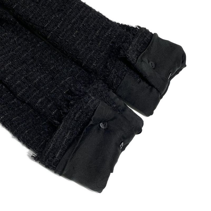 Chanel Jacket Size 40 M Ladies - P27798 Black Long Sleeves Tweed Lamé Coco Mark
