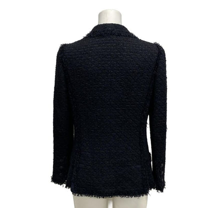 Chanel Jacket Size 40 M Ladies - P27798 Black Long Sleeves Tweed Lamé Coco Mark