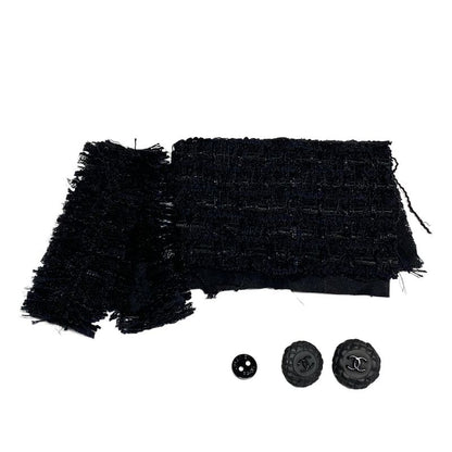 Chanel Jacket Size 40 M Ladies - P27798 Black Long Sleeves Tweed Lamé Coco Mark