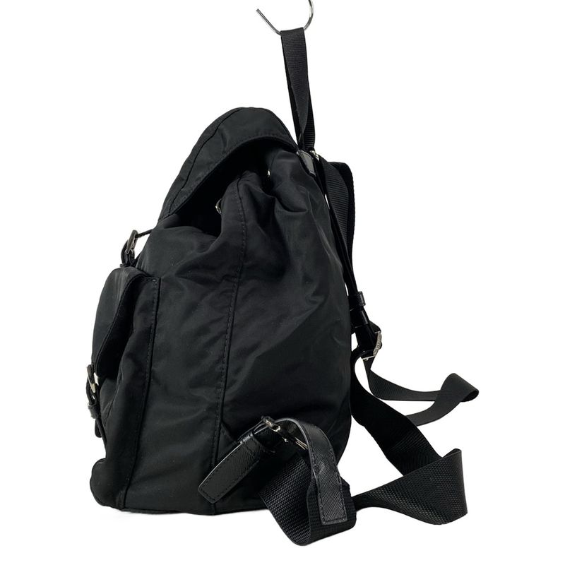 Prada Backpack Sac With Pouch Medium Re-nylon Backpack 1bz811 Black Re-nylon