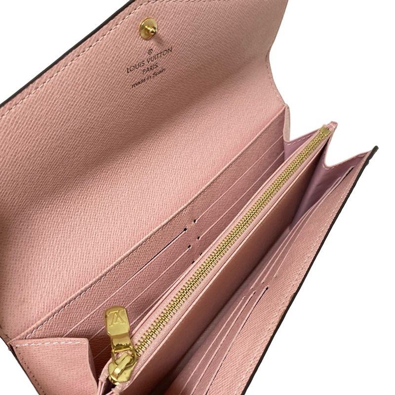 Louis Vuitton Monogram Portefeuille Sarah M62235 Rose Ballerine Long Wallet