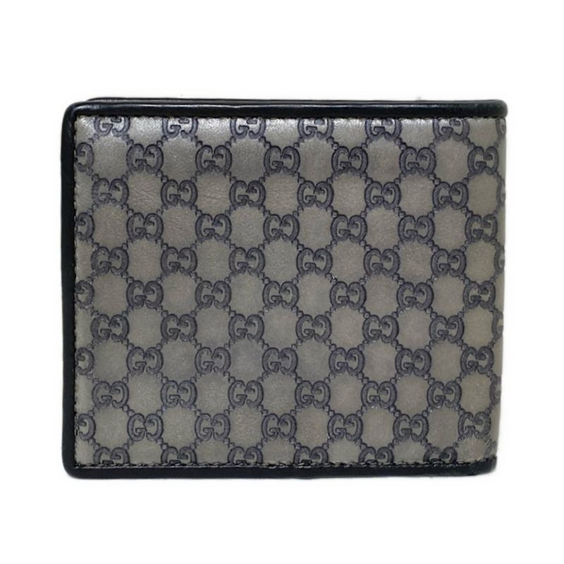 Gucci Billfold Micro Guccissima 256438 Gray And Dark Gray And Black Leather