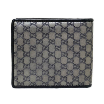 Gucci Billfold Micro Guccissima 256438 Gray And Dark Gray And Black Leather