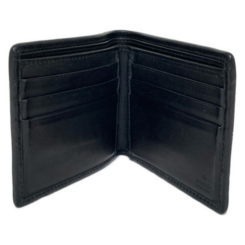 Gucci Billfold Micro Guccissima 256438 Gray And Dark Gray And Black Leather