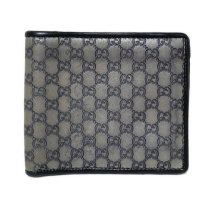 Gucci Billfold Micro Guccissima 256438 Gray And Dark Gray And Black Leather