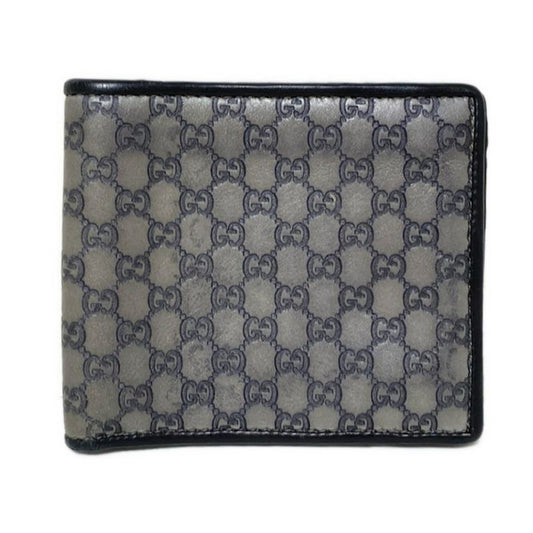 Gucci Billfold Micro Guccissima 256438 Gray And Dark Gray And Black Leather