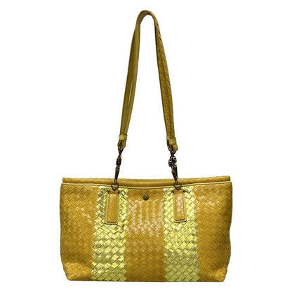 Bottega Veneta Intrecciato 188853 Yellow X Light Green Leather