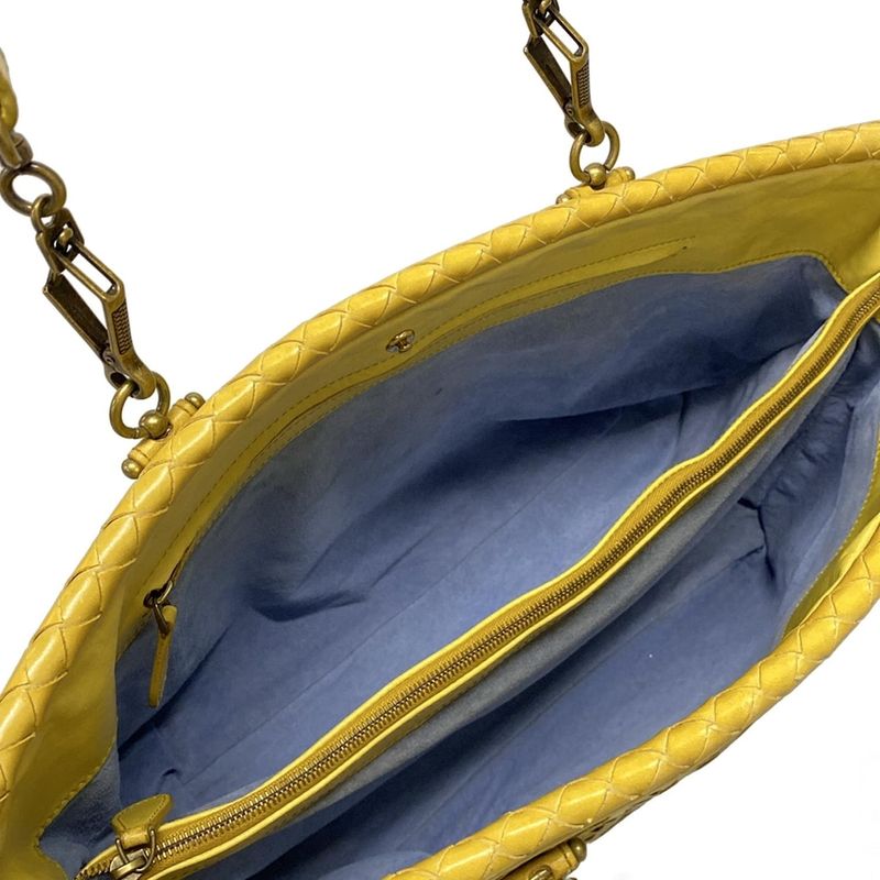 Bottega Veneta Intrecciato 188853 Yellow X Light Green Leather