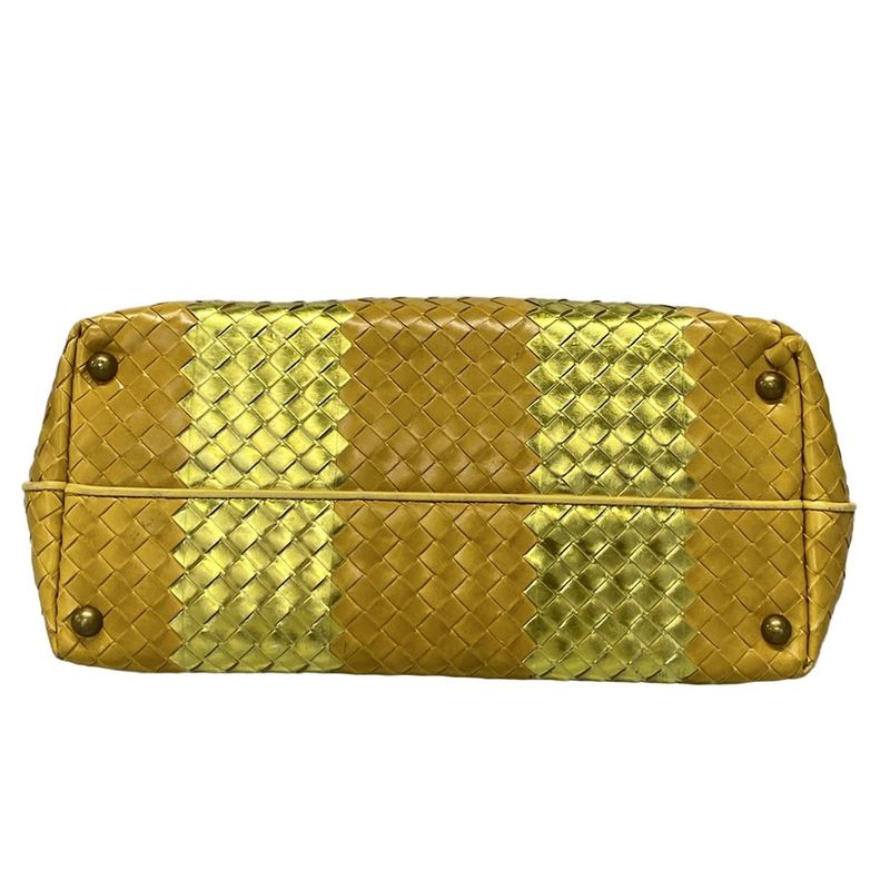 Bottega Veneta Intrecciato 188853 Yellow X Light Green Leather