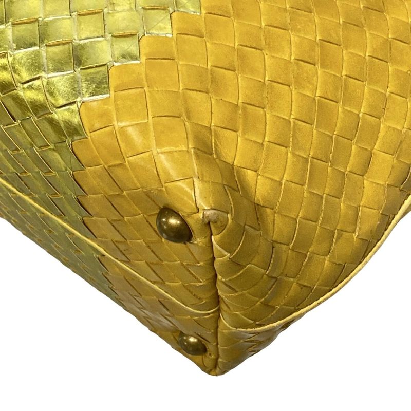 Bottega Veneta Intrecciato 188853 Yellow X Light Green Leather