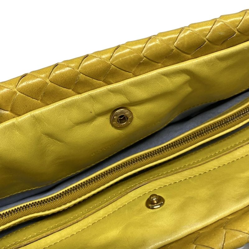 Bottega Veneta Intrecciato 188853 Yellow X Light Green Leather