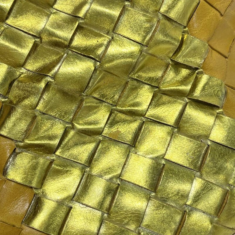 Bottega Veneta Intrecciato 188853 Yellow X Light Green Leather