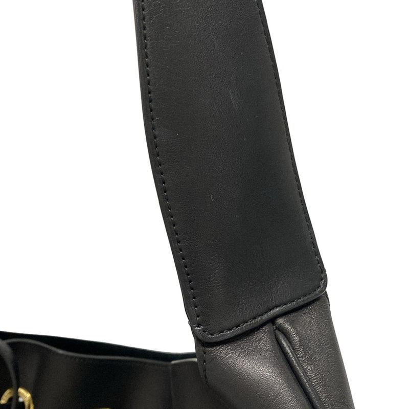 Saint Laurent Paris Shoulder Bag Hobo 697918 Black Leather