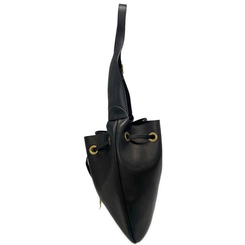 Saint Laurent Paris Shoulder Bag Hobo 697918 Black Leather