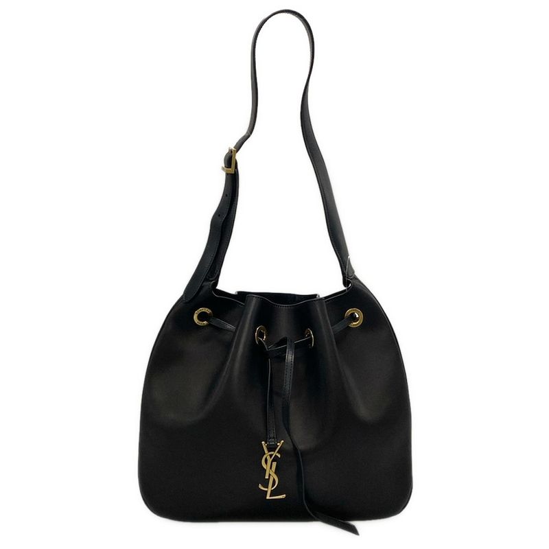 Saint Laurent Paris Shoulder Bag Hobo 697918 Black Leather
