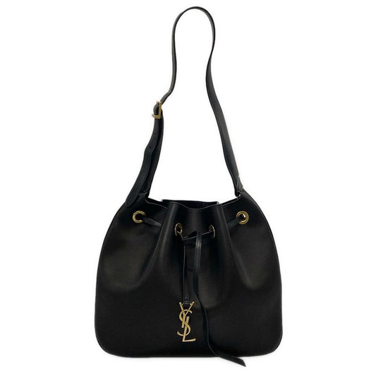 Saint Laurent Paris Shoulder Bag Hobo 697918 Black Leather