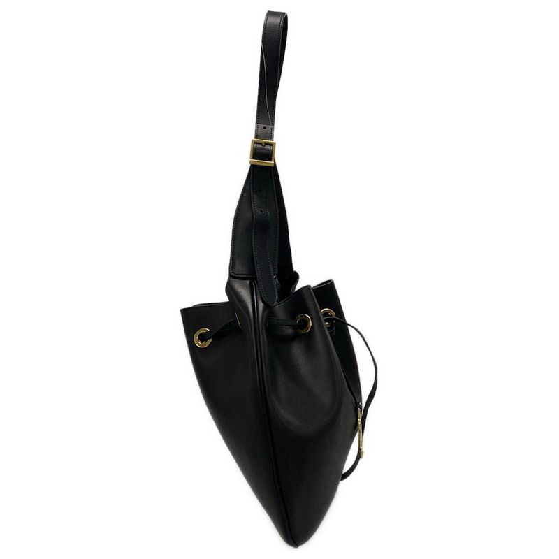 Saint Laurent Paris Shoulder Bag Hobo 697918 Black Leather