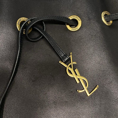 Saint Laurent Paris Shoulder Bag Hobo 697918 Black Leather