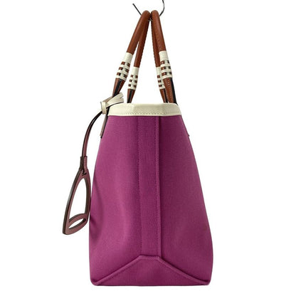 Hermes Steeple 25 Purple Brown And White Tote Bag