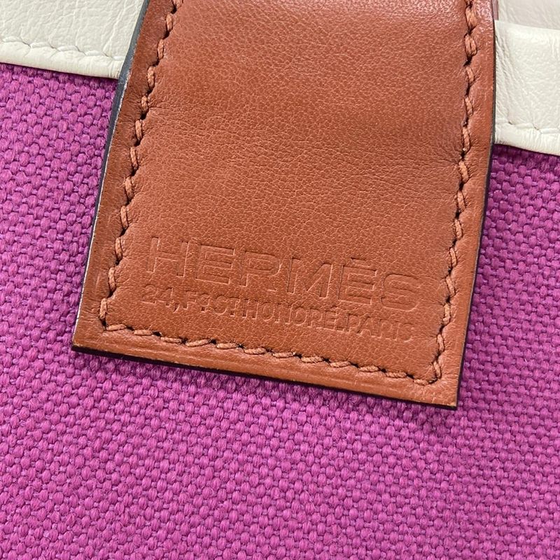 Hermes Steeple 25 Purple Brown And White Tote Bag