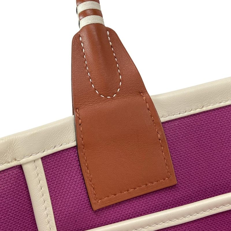 Hermes Steeple 25 Purple Brown And White Tote Bag