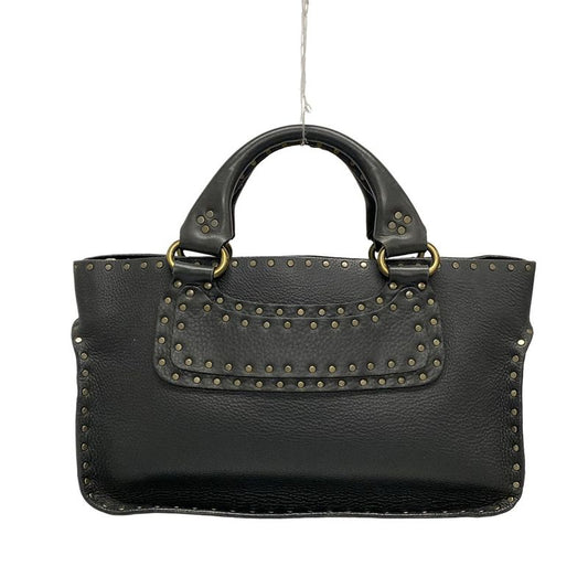 Celine Tote Boogie Bag Black Studded Leather