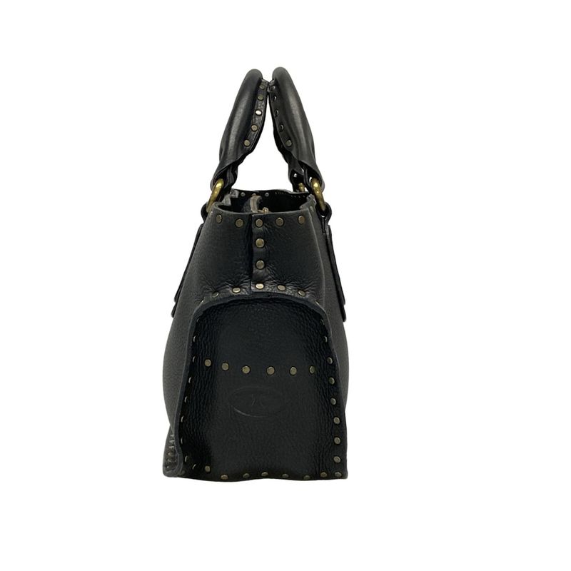 Celine Tote Boogie Bag Black Studded Leather
