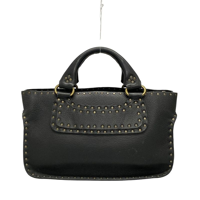 Celine Tote Boogie Bag Black Studded Leather