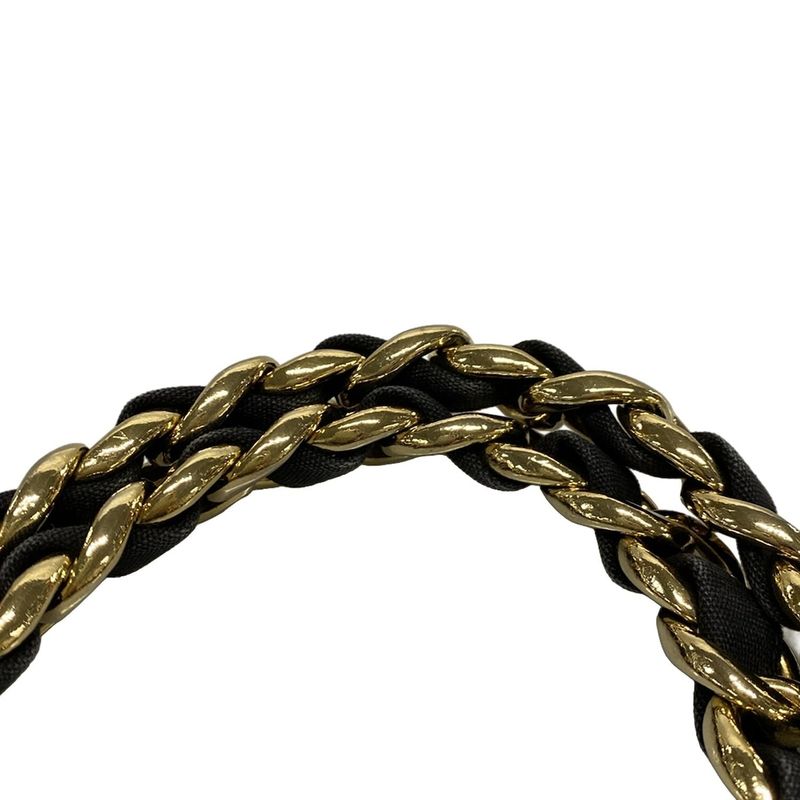 Chanel Tote Bag - Black And White Coco Mark / Chain Shoulder / Gold Hardware