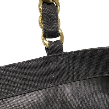 Chanel Tote Bag - Black And White Coco Mark / Chain Shoulder / Gold Hardware