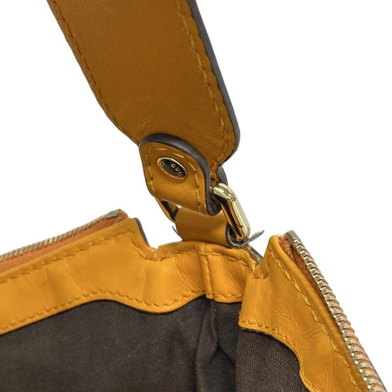 Gucci Shoulder Bag Sookie/gg Pattern 362726 Dark Brown Beige And Orange Leather