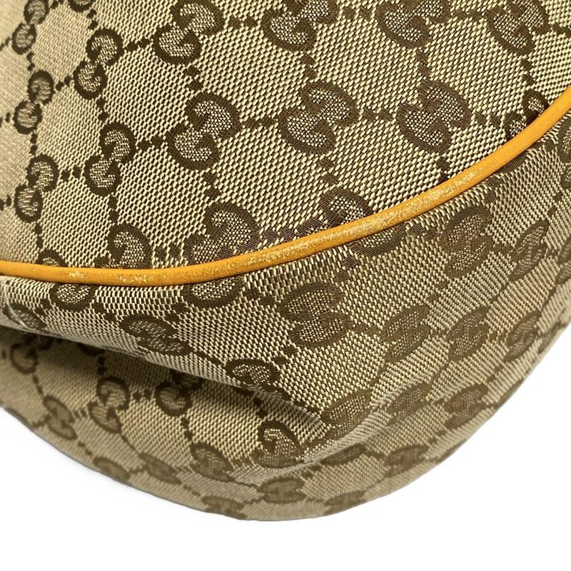 Gucci Shoulder Bag Sookie/gg Pattern 362726 Dark Brown Beige And Orange Leather