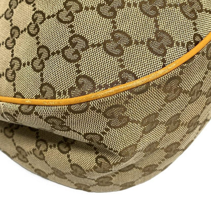 Gucci Shoulder Bag Sookie/gg Pattern 362726 Dark Brown Beige And Orange Leather