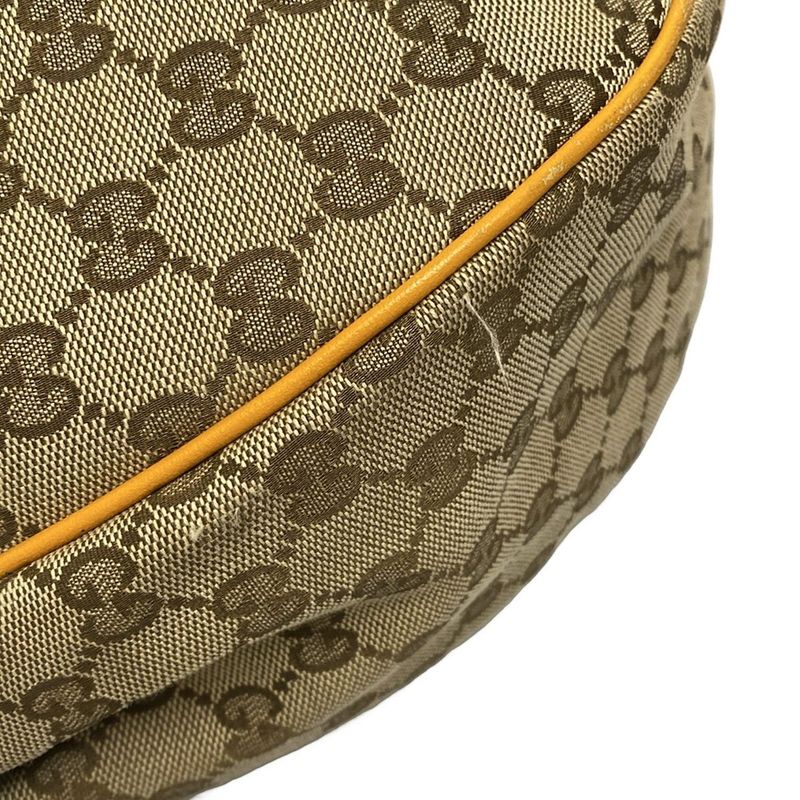 Gucci Shoulder Bag Sookie/gg Pattern 362726 Dark Brown Beige And Orange Leather