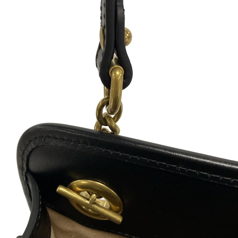 Gucci Handbag GG Marmont 696123 Black Chain Handle/mini Bag/quilted Leather