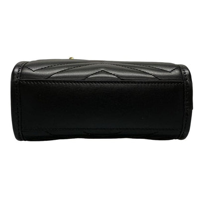 Gucci Handbag GG Marmont 696123 Black Chain Handle/mini Bag/quilted Leather