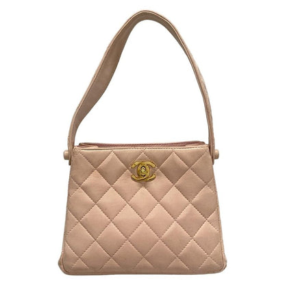 Chanel Handbag Matelasse / Trapezoid Bag Light Pink Gold Hardware / Mini