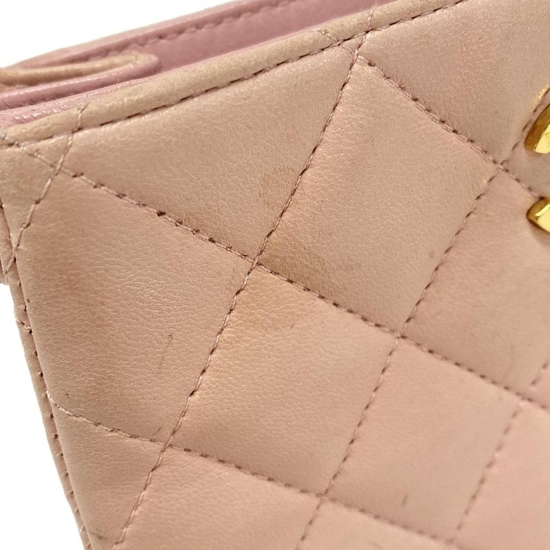 Chanel Handbag Matelasse / Trapezoid Bag Light Pink Gold Hardware / Mini